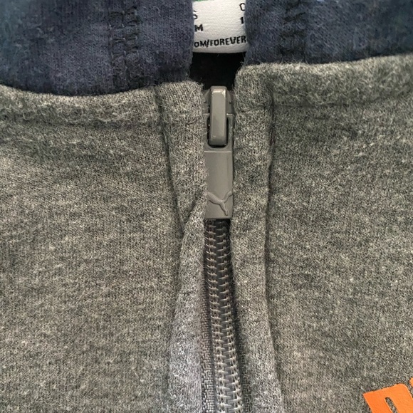Puma Blue and Gray Zip-Up Hoodie - Picture 5 of 6